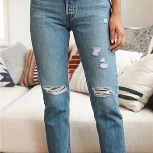 Levi 501 high rise straight jeans